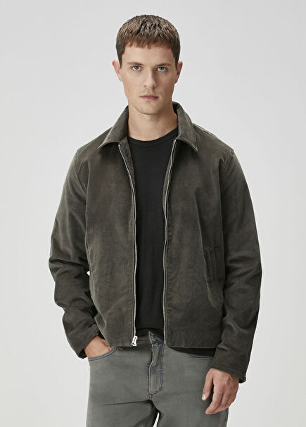 Koyu Haki Kadife Mont