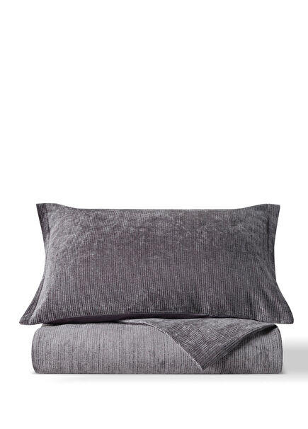 Bonolo Coal Kadife Antrasit King Size Yatak Örtüsü 240 x 220 cm