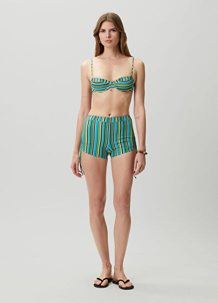 Hot Short Green Striped Shorts
