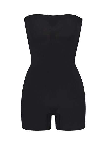 Seamless Sculpt Strapless Black Bodysuit