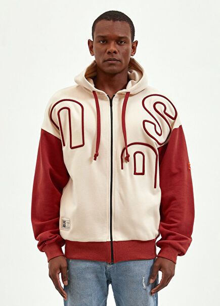 Sandstorm Zippered Stone Terracotta Hoodie
