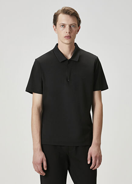 Comfort Fit Black Polo T-Shirt