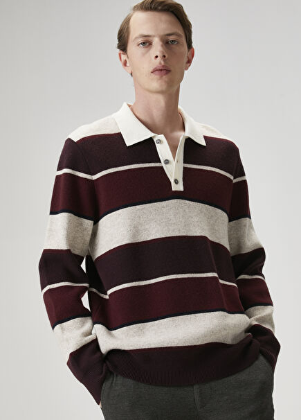 Dark Navy Blue Polo Sweater