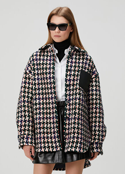 Houndstooth Tweed Over Shirt