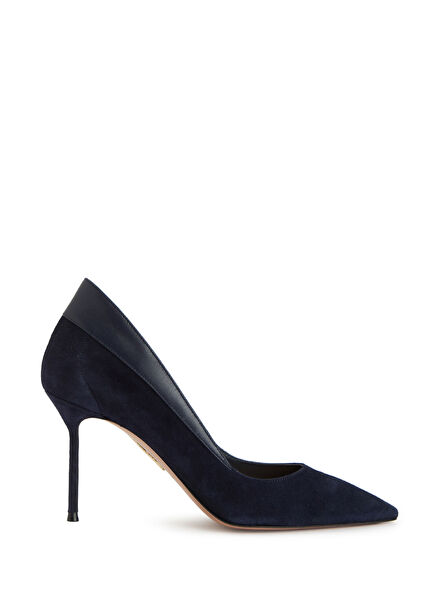 Guanto Navy Blue Leather Stilettos