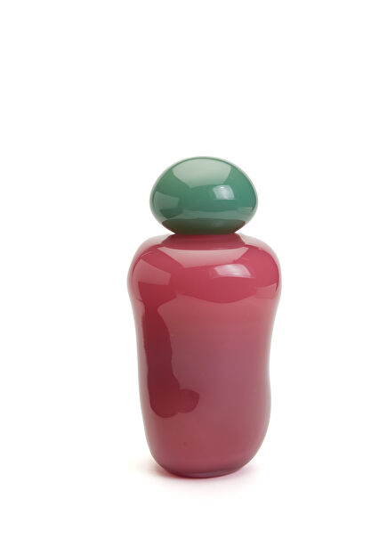 Bon Bon Mega Green Pink Glass Object