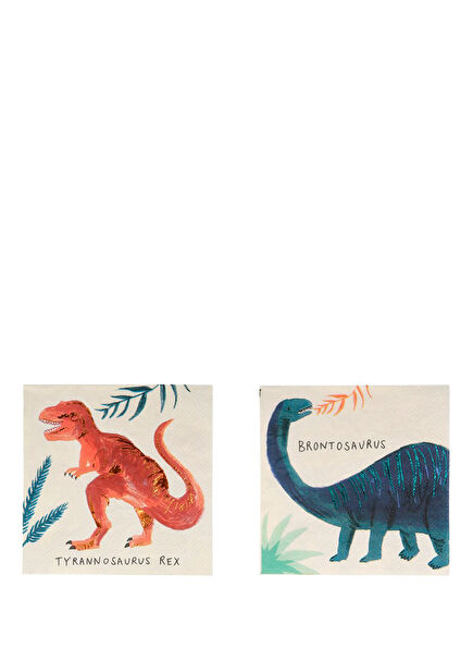 Dinosaur-Themed 16-Piece Small Paper Party Napkin