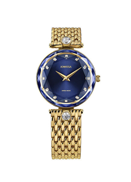 Facet Brilliant Swiss Made Gold Steel Women's Watch