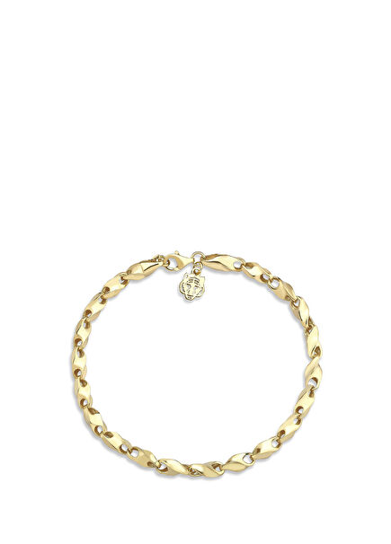 Kaplan Charm Brave 14 Ayar Altın Kaplama 925 Ayar Gümüş Erkek Bileklik