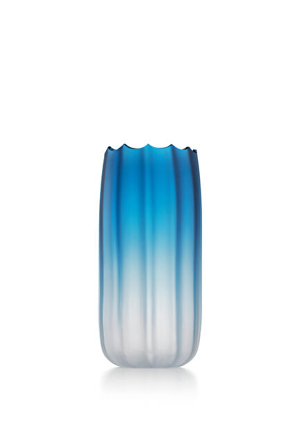 Mare Fonda Matte Savoy Blue Glass Large Size Vase