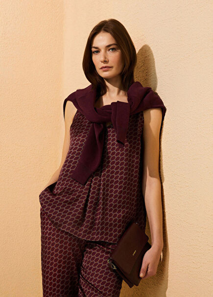 Plum Patterned Blouse