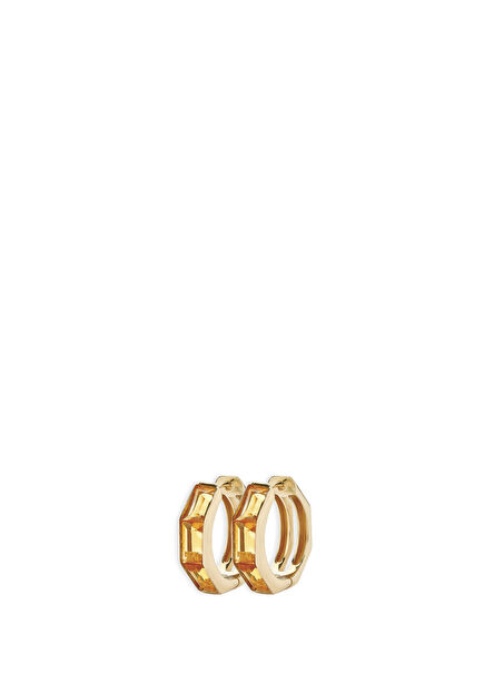 Infinite Glitz Citrine Taşlı 14 Ayar Altın Kadın Küpe