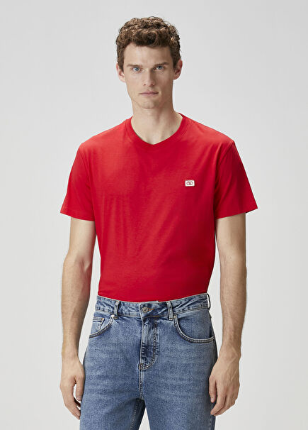 Regular Fit VLogo Kırmızı T-shirt