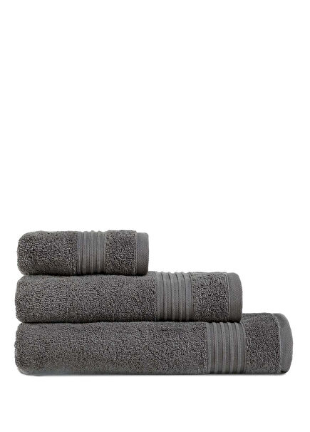 Venus Anthracite Cotton Line Towel Set of 3