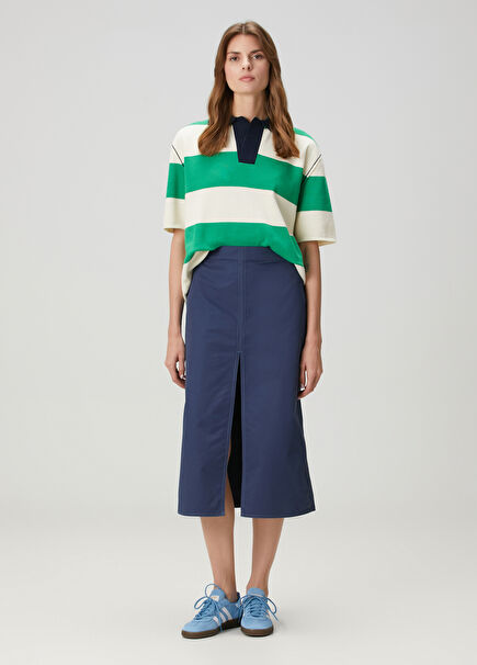 Dark Blue Midi Skirt