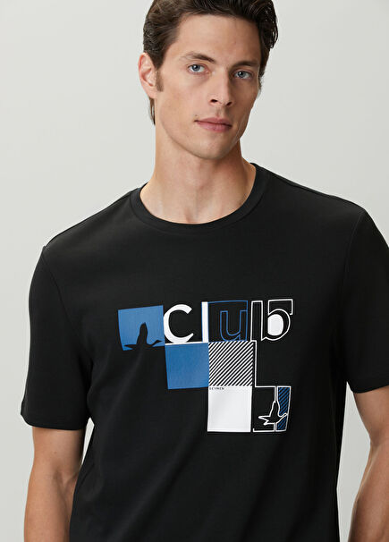 Siyah Baskılı T-shirt