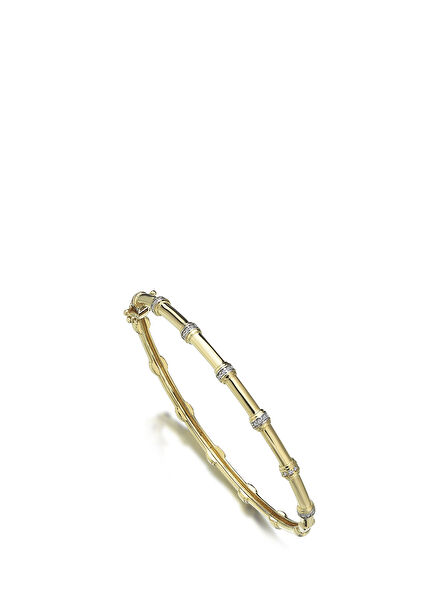 Insula Bone Diamond 14K Yellow Gold Women's Bracelet