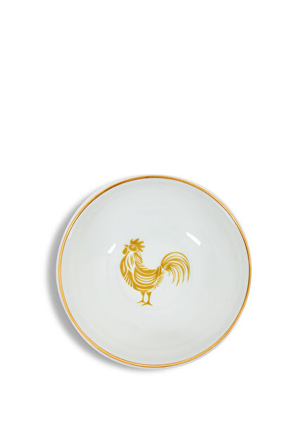 Lucky Rooster Collection Mustard Porselen Servis Kase