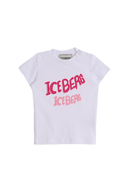 Printed White Short Sleeve Baby Girl T-shirt