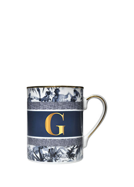 Alphabet Blue Porcelain G Letter Mug