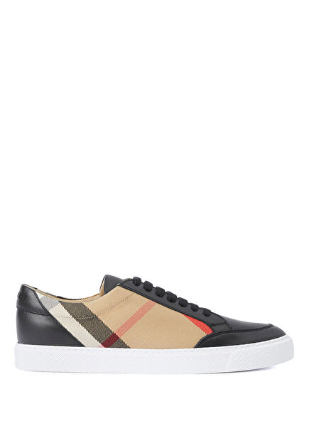 House Check Siyah Deri Kadın Sneaker