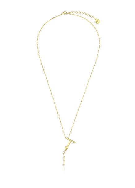 Deniz T Harfi Gold 14 Ayar Altın Kadın Kolye