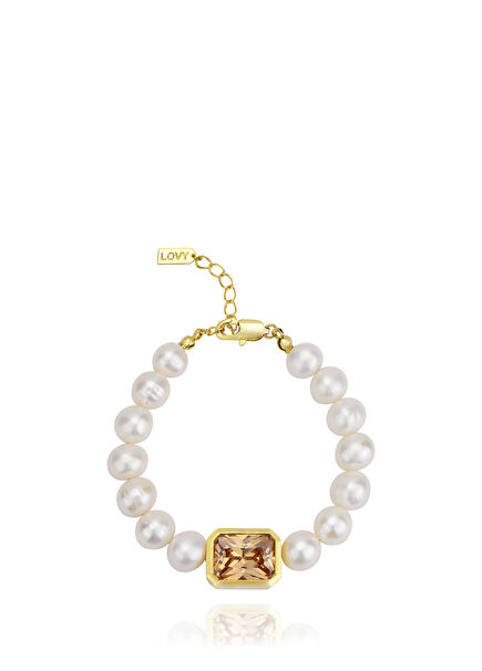 Fairy Champagne Pearl 22K Gold Plated Women's Bracelet