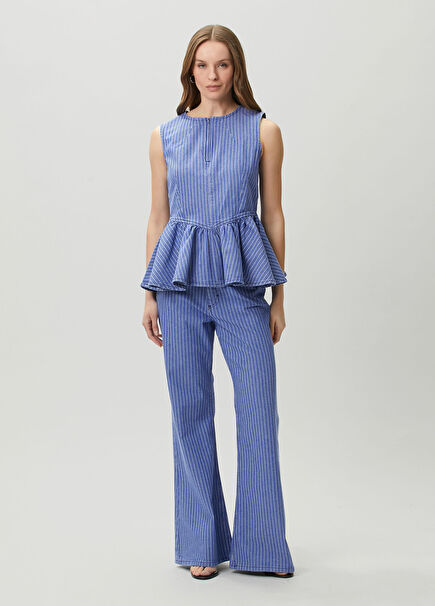Nilea Blue Striped Pants