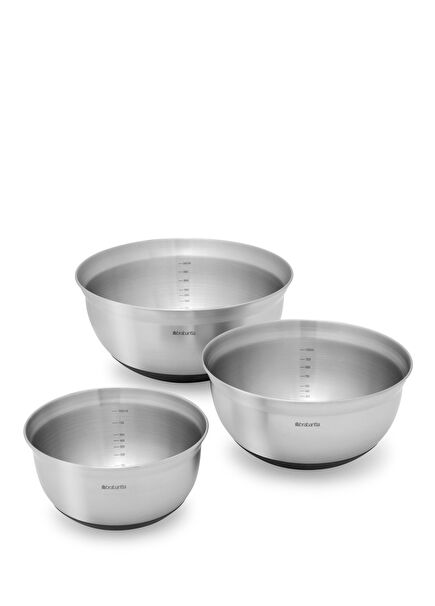 Matt Steel 3'lü Paslanmaz Çelik Karıştırma Kase Seti̇