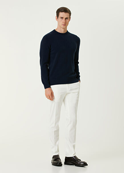 Slim Fit White Pants