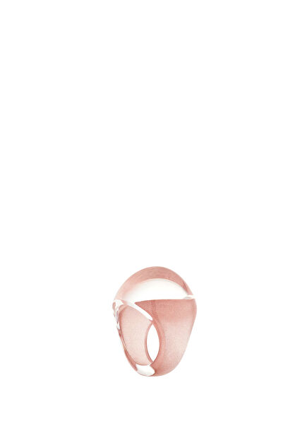 Cabochon Patina Clear & Pink Crystal Unisex Ring