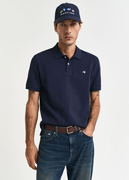 Lacivert Polo Yaka Regular Fit Kısa Kollu Erkek T-Shirt