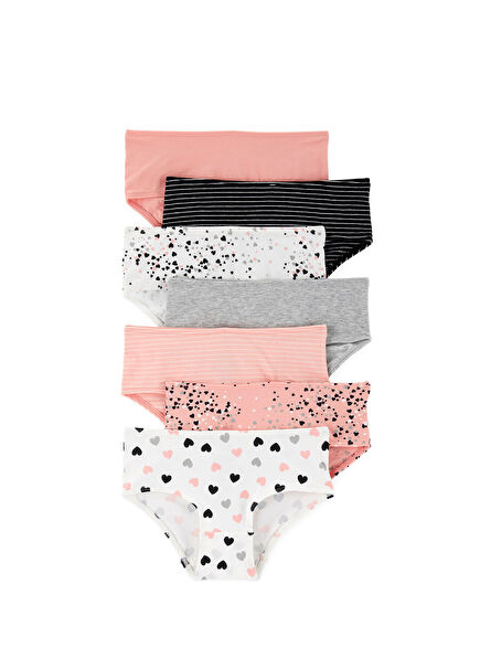 Patterned Girl's 7-Piece Panty Set