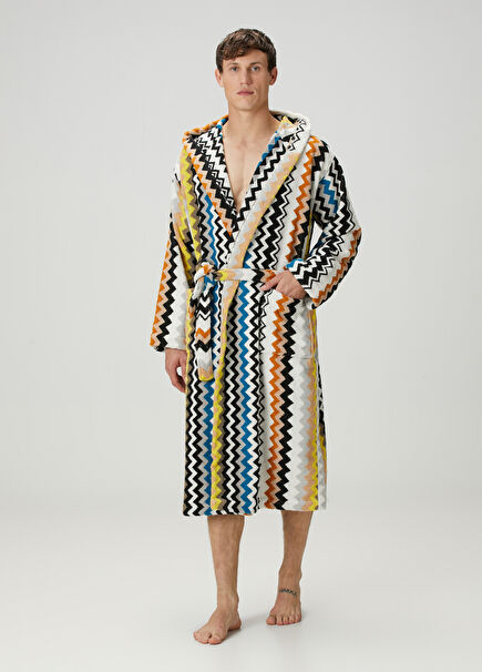 Zikzak Desenli Bornoz