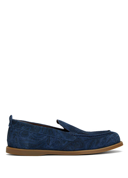 Navy Blue Men's Suede Loafer
