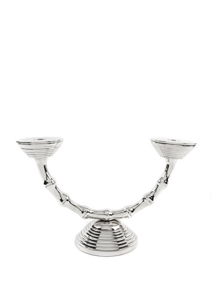 2-piece Silver Candle Holder