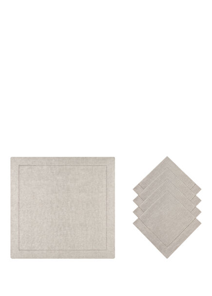 Natural 4-Piece Linen Openwork Napkin Set