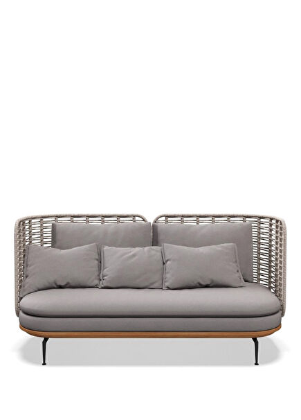 Mistral Meteor Tik Ağacı Yüksek Sırtlı İkili Bahçe Kanepesi