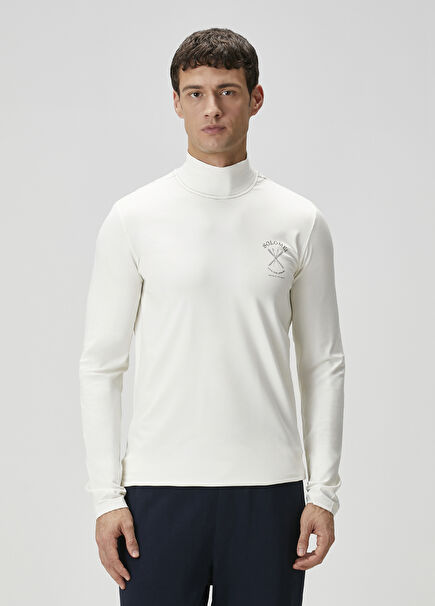 White Logo Detailed Silk Underwear