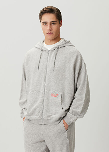Nyzzow Gri Kapüşonlu Sweatshirt