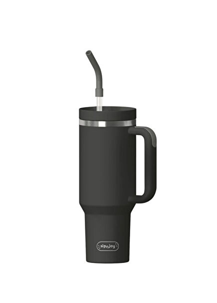 Black Steel Tumbler Thermos 1200 ml