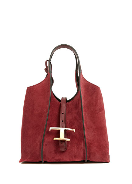 T Timeless Mini Bordo Kadın Süet Çanta
