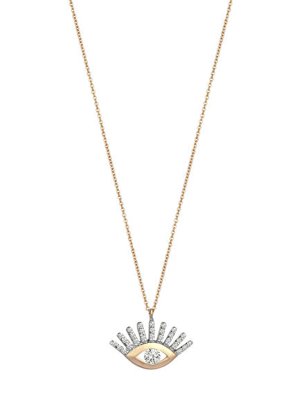 Maxi Pave Evil Eye Diamond Women's Gold Necklace