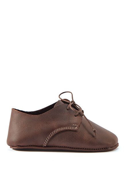 Brown Leather Baby Boy Booties