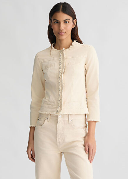 Light Beige Gabardine Truvakar Sleeve Women's Jacket