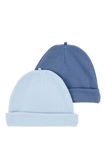 Blue Baby Boy 2 Piece Hat Set