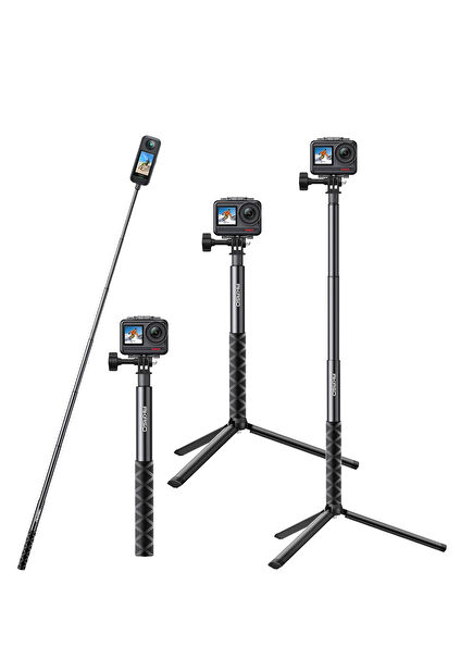 Extendable Selfie Stick and Tripod Stand Action Camera Accessory 120 cm