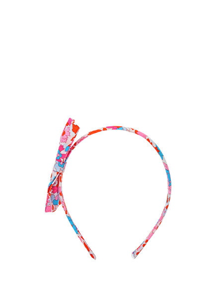 Çiçek Desenli Kız Çocuk Fiyonklu Taç