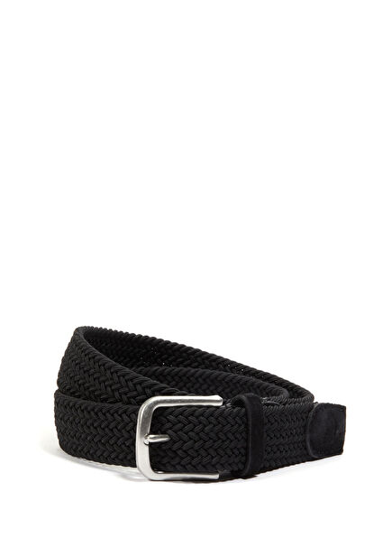 Siyah Lastik Örgü Kemer