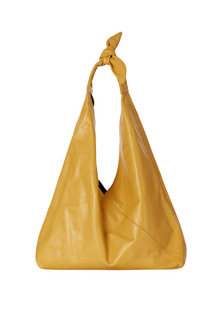 Ritz Mustard Leather Maxi Women's Shoulder Bag